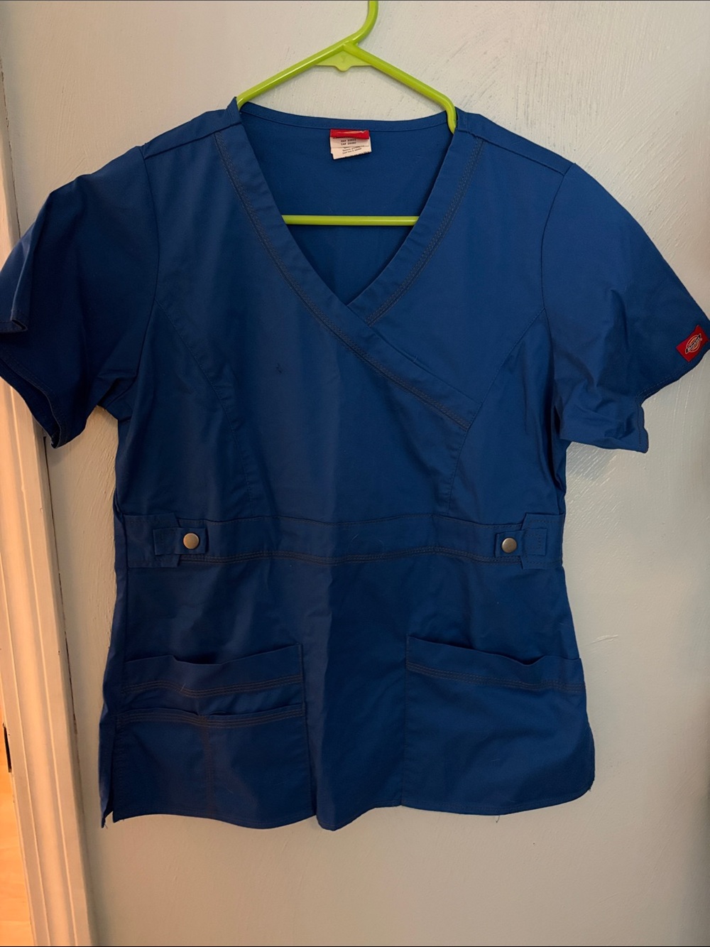 Dickies Royal Blue Women's V-Neck Scrub Top